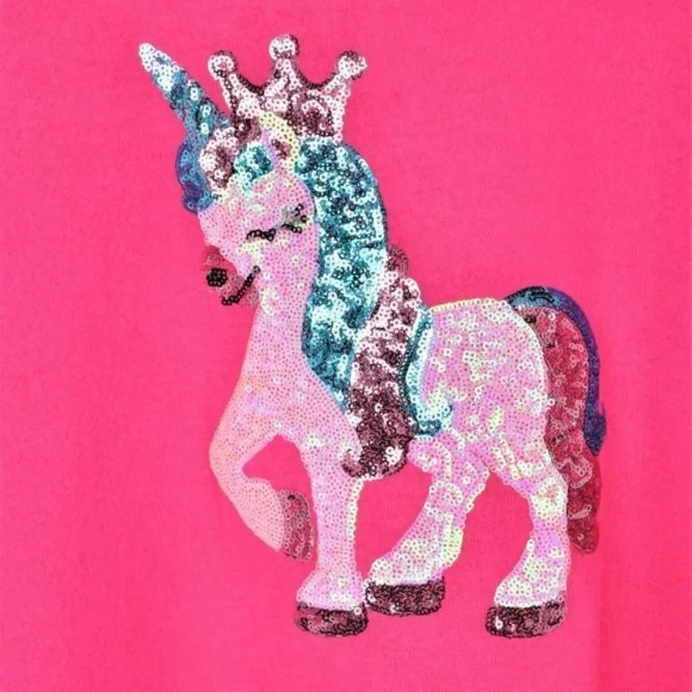 NWT Poof Girl Super Soft Cotton Blend Sequin Unicorn Sweater Top